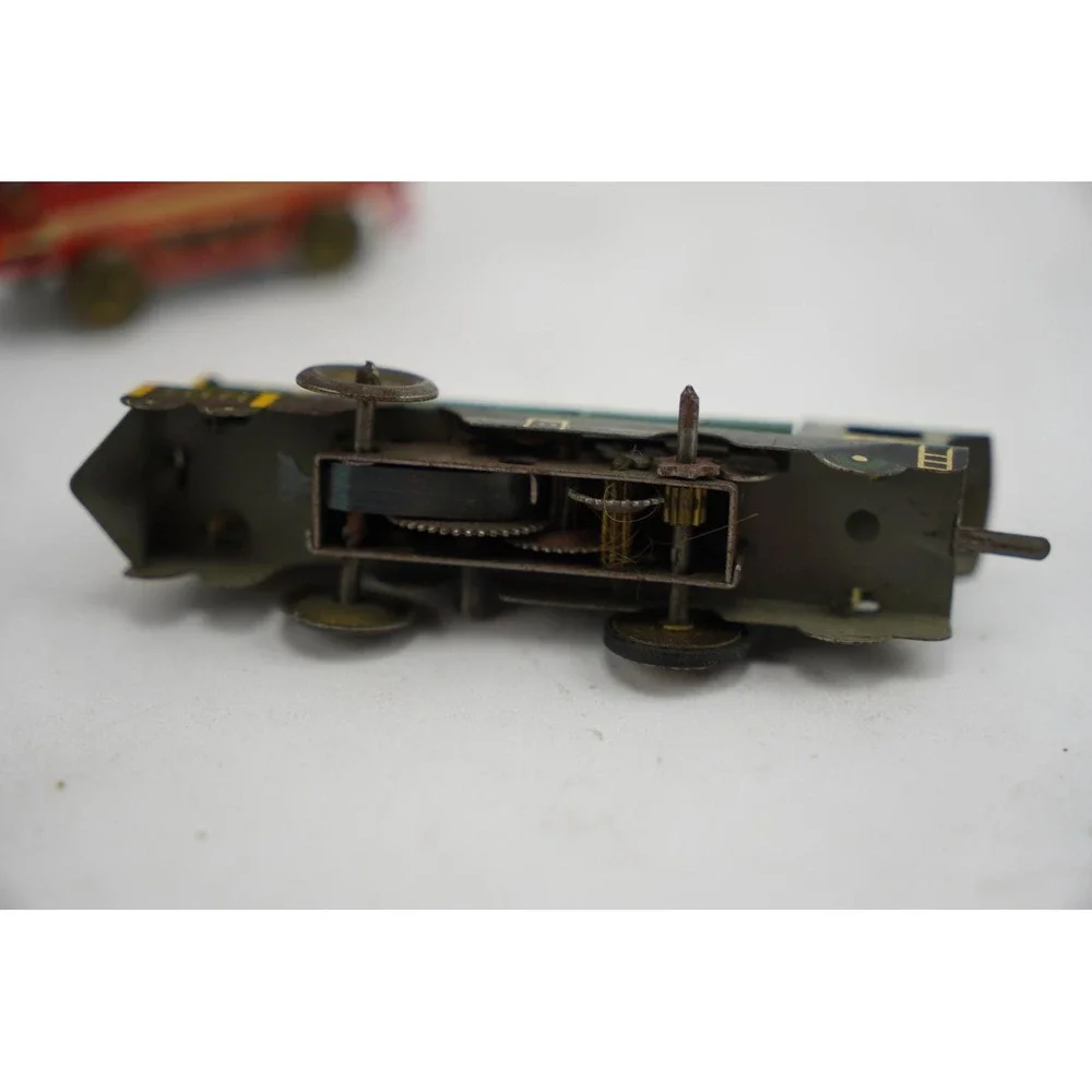 Vintage Tin‎ Toy Cars and Train Set Green Red Ranger Loco Japan